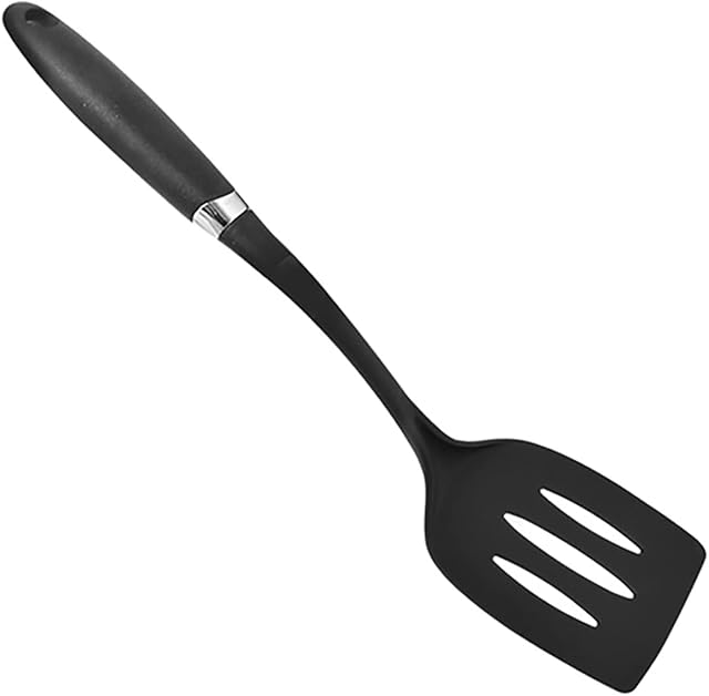 Fish Slice Slotted Turner Spoon Nylon Cooking Spatula Non-Stick Burger Flipper Fried Egg Turner Heat Resistant Bpa Free Kitchen Utensils for Cooking, Draining & Frying