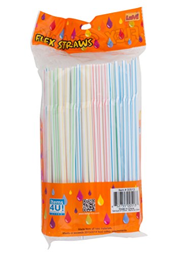 125 pitillos flexibles con rayas colores surtidos miniatura 2