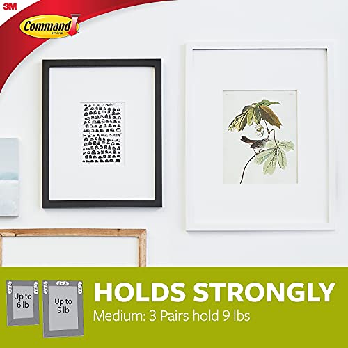 Image of 3M Command 17204ES Hanging Strips,Med. Picture,Holds 3lbs.,6 Set /PK, WE