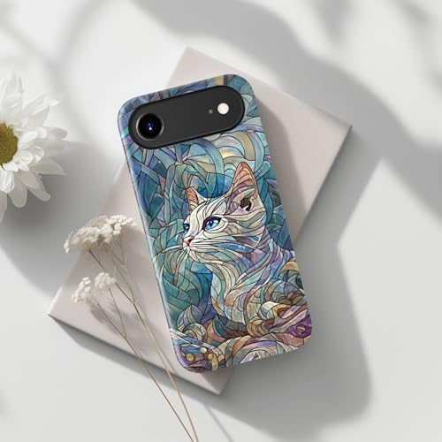 Image of Goodon for iPhone Air Case Cute - Wireless Charging Compatible - Dual-Layer Hard Shell + Silicone Cover - Protective Phone Case with Trendy Designs for Women - an Abstract Ragdoll Cat