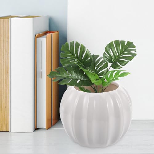 Vase en céramique blanc à fleurs design moderne pour salon - 5