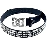 Fryloo Damen Gürtel Taillengürtel Leder Frauen Y2k Strass Dc Schnalle Punk Niet Schwarz Für Jeans Röcke Party Club Tägliche Bekleidung-United States-Black