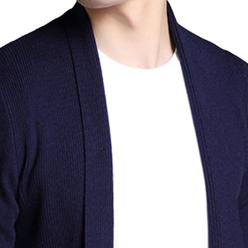 Mens Classic Ribbon Cardigan Men's Open Front Sweater Long Sleeve Cotton Cardigan for Men3