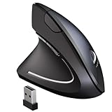 MICOGIMI Left Handed Mouse,Left Handed Ergonomic Mouse, 2.4G USB Wireless Left Handed Vertical Mouse, Adjustable DPI(800/1200/1600),6 Buttons for PC,Mac,Laptop,Windows,Desktop – Black