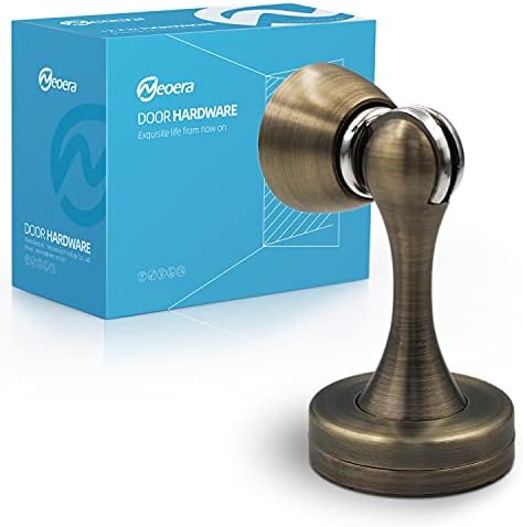 Neoera Magnetic Door Stop（ Antique Brass Color）Door Stopper Strong Magnetic Door Catch for Hold Door Open, Anti-Rust, Heavy Duty for Various Door Types, Wall & Floor Mount 1Pack