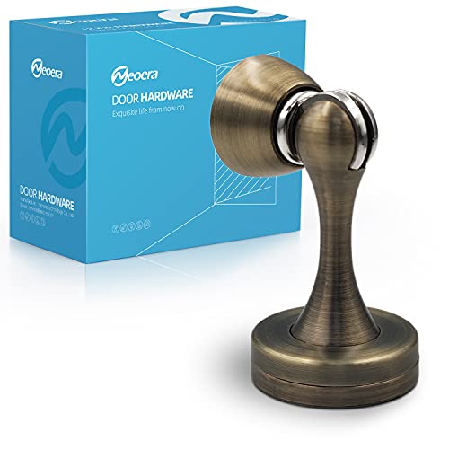 Neoera Magnetic Door Stop（ Antique Brass Color）Door Stopper Strong Magnetic Door Catch For Hold Door Open, Anti-Rust, Heavy Duty For Various Door Types, Wall & Floor Mount 1Pack #TOP3