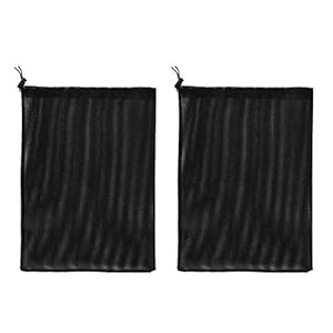 2 stuks visvijver filterzakken, 30 x 45 cm pompbarrière zak met trekkoord vijverpomp filterzak pompbeschermingszak voor vijver biofilmer, grote pompen mesh zakken, zwart accessoires voor thuis