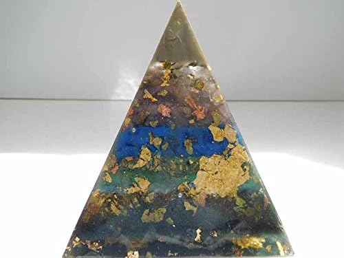 Silver B.Sun Sky Blue Green Prosperity Large Pyramid Crystal Orgone Generator Energy Accumulator 528Hz/7.83Hz/Advance Harmonics (4"x4"x4" (102MM), Silver B.Sun Sky Blue Green Prosperity)