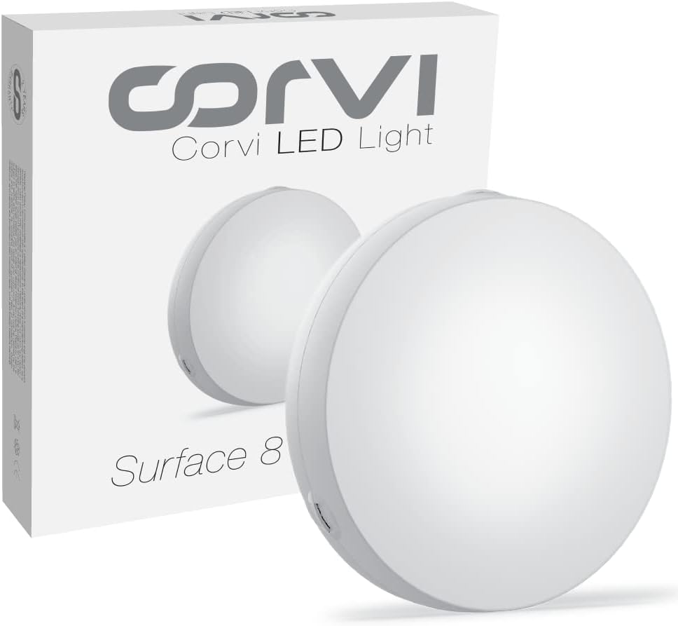 CORVI LED - 20 Watts - Surface 8 Light Fixture - White,Plastic