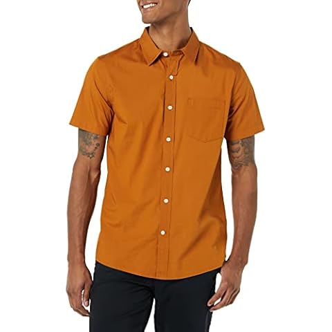 Goodthreads Camisa de popelina elástica con corte ajustado y manga corta Hombre Cover