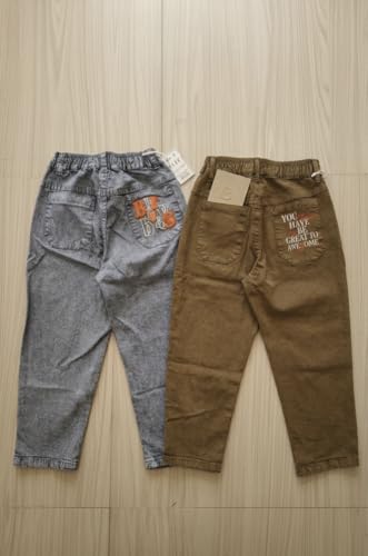 Image of Boys Cargo Pants, Kids Cargo Jeans with Pockets, Adjustable Waist, Stretch Denim Casual Pants for Boys