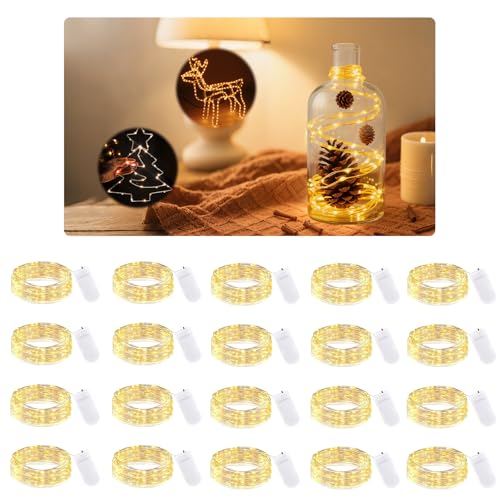 Pavlleen 20 Stück Micro LED Lichterkette,led lichterkette mit...