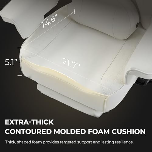 Image of Dowinx Big and Tall Office Chair 400 Lbs with Rotating Massage Lumbar Support, Wide Thick Seat Cushion and Adjustable Armrest,Computer Gaming Chairs with Footrest, White