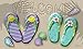 Toland Home Garden Welcome Flip Flop 18 by 30 Inch Decorative Beach Seashell Floor Mat Summer Sandal Doormat