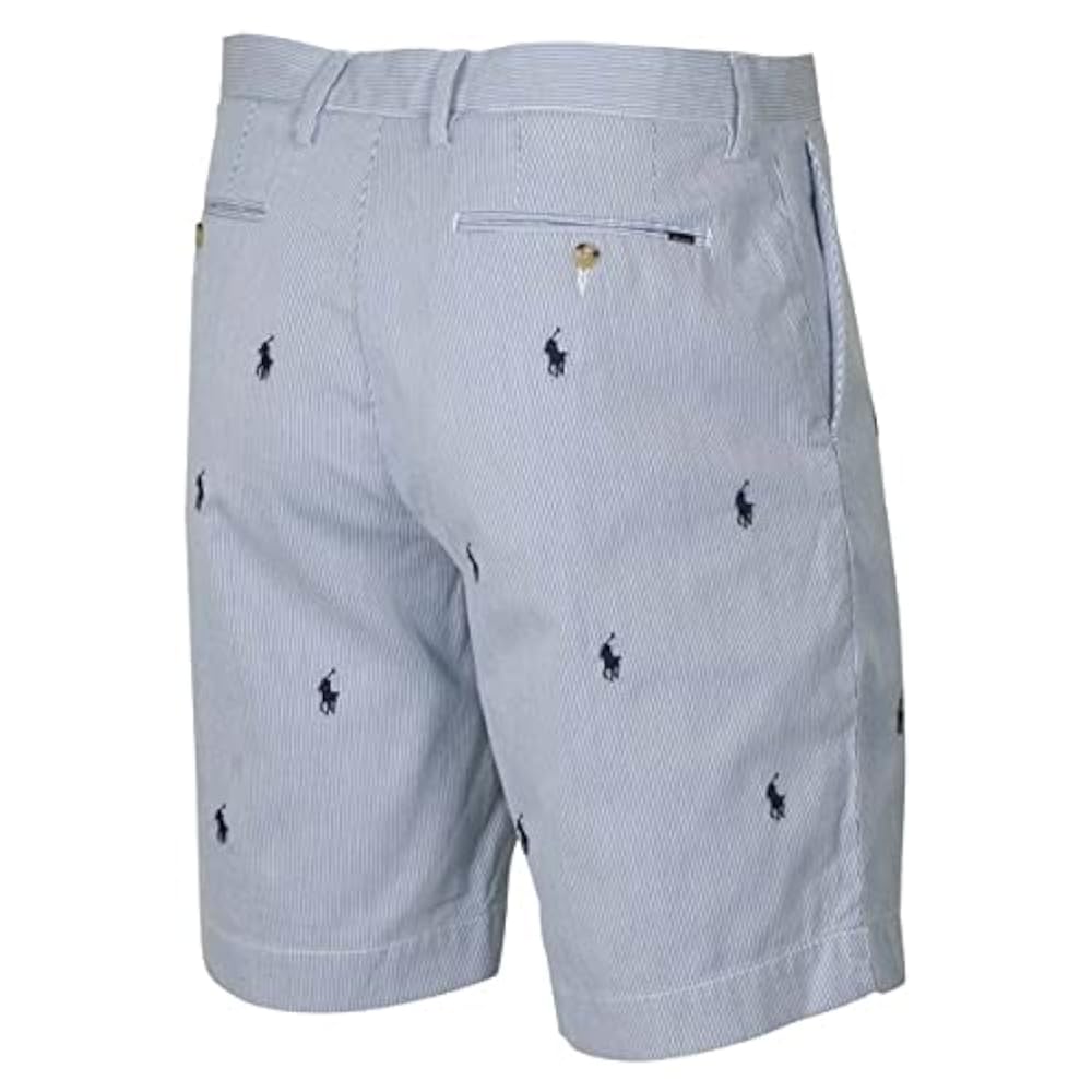 Polo Ralph Lauren Men's Classic Fit Shorts Blue Pinstripe All-Over Pony  (29) at Amazon Men's Clothing store