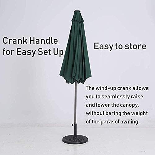 Housewares Sun Parasol Umbrella Garden Umbrellas 9' Outdoor Patio Market Table Umbrella,Portable Offset Patio Umbrella for Poolside,Deck,Garden,Backyard,Pool Indoor Outdoor U (Dark Green)