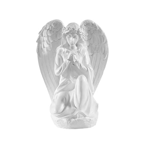Cosy-YcY Figura de ángel de resina, figura de ángel rezando, estatua elegante, adorno de ángel, adorno para sala de estar (S) Cover