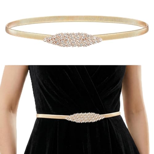 Ceinture dorée pour femme en métal extensible idéale pour sublimer une robe de soirée