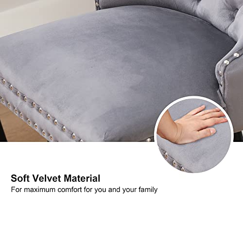 Orrd Swivel Bar Stools Set Of 2, Modern Velvet Button Tufted Upholstered Counter Height Chair With Back Round Ring For Home Bar Kitchen Breakfast Island (Grey) #TOP4