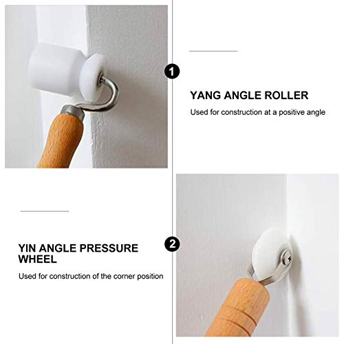 Doitool Quilling Tool Seam Roller With Wood Handle Wallpaper Sound Deadener Installation Tool Internal External Corner Roller Roofing Vinyl Decking Welding Supplies Tape Roller #TOP5