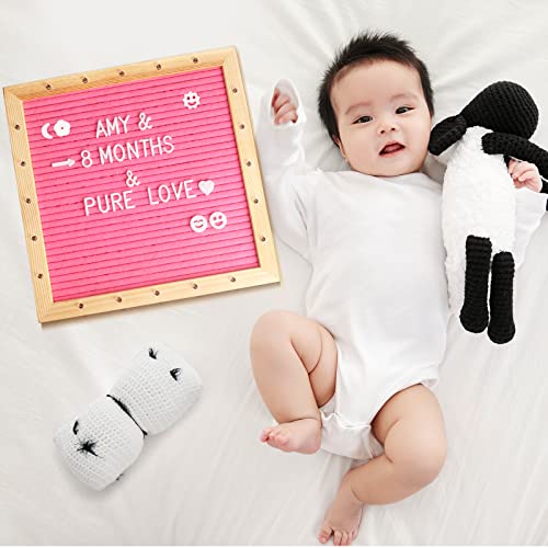 Pink Felt Letter Board with Lights, Built-in LED Lights -Message Board Adjustable Stand - Image 3