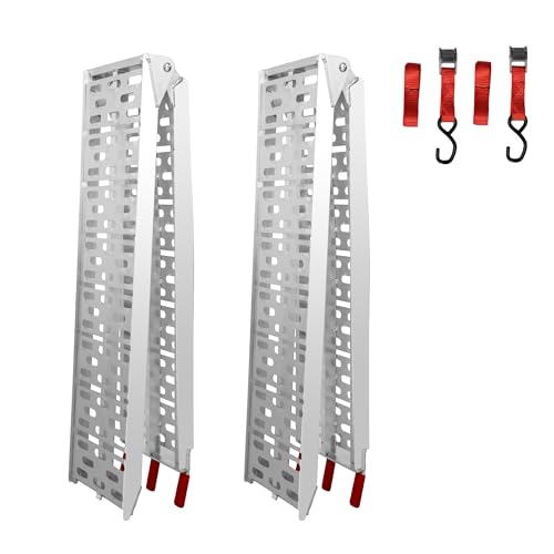 Zibomm Truck Ramps Car Ramps with 1500 lbs Loading Capacity, Foldable Heavy Duty Aluminum Loading Ramp Portable Ramp for ATV & UTV/Truck/Trailers/Motorbike/Quad/Lawn Mower,2 PCS (88.9" L × 12" W)