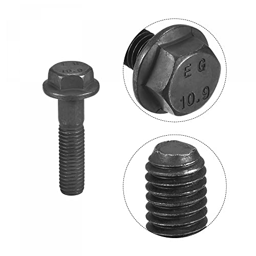 Image of uxcell Metric M10x45mm Hex Flange Bolts, 3pcs 10.9 Grade Carbon Steel Hexagon Head Screws