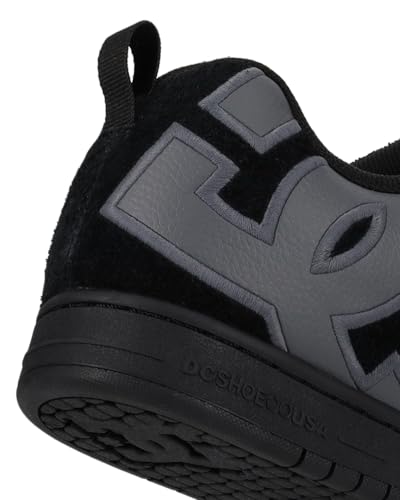 DC Men's Court Graffik SE Skate Sneaker Shoe, Black/Black/Grey, 173