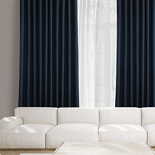 HPD Half Price Drapes Faux Linen Textured Room Darkening Curtains for Bedroom 96 Inches Long (1 Panel) - Image 2