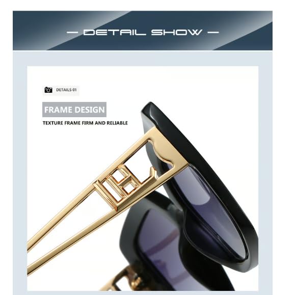 Unisex Vintage Trendy Large Frame Sunglasses, Retro Uv400 Protection Sunglasses, Oversized Sunglasse for Driving3