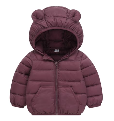 Toddler Winter Puffer Jacket with Bear Hood