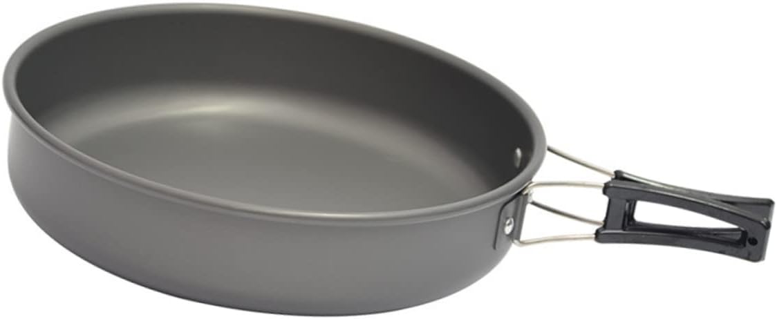 Abaodam Portable Non-Stick Camping Frying Pan 2-3 Person Aluminum Cooking Pot Handle for Outdoor Picnics and Hiking