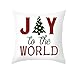 AMDXD Fundas Cojines para Sofa 45 x 45, Poliéster Funda de Cojines para Sofa Rojo Verde Joy To The World Árbol de Navidad