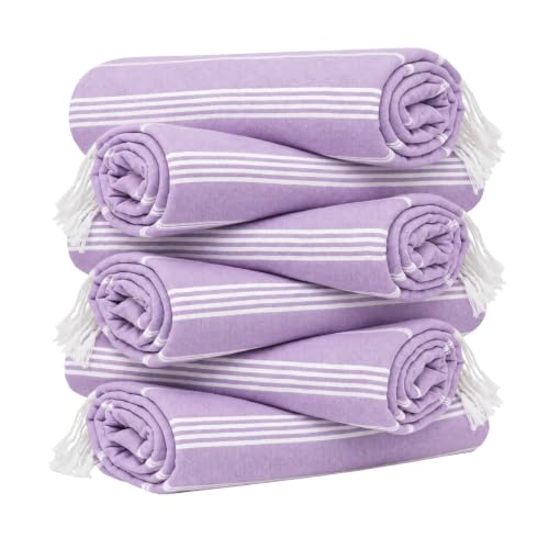 HAVLULAND Turkish Beach Towel Oversized 72x40-100% Cotton- Set of 12, Lilac
