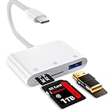 USB C SD Card Reader Compatible with iPhone 16 15 Pro Max iPad Three-in-one C-Type Memory Tracking Camera Card Adapter, Dual Slots and USB Ports, Compatible with More laptops