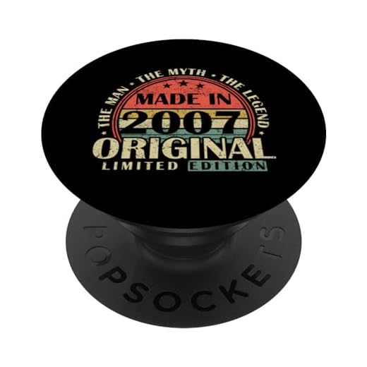 2007 Vintage Cumpleaños Retro Edición Limitada Hombres Mujer PopSockets PopGrip Intercambiable