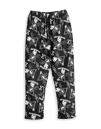 Disney The Nightmare Before Christmas Mens Pajama Set | Adults Jack Skellington Graphic Top & Long Leg PJ Bottoms in Black4