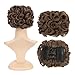 SWACC Short Messy Curly Dish Hair Bun Extension Easy Stretch hair Combs Clip in Ponytail Extension Scrunchie Chignon Tray Ponytail Hairpieces (Medium Ash Brown-8#)