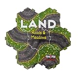 Lost Battalion Games Roads & Meadows - Land Boardgame Play Tile Sets - Set of 70 Tiles - 2.25 Inches Wide