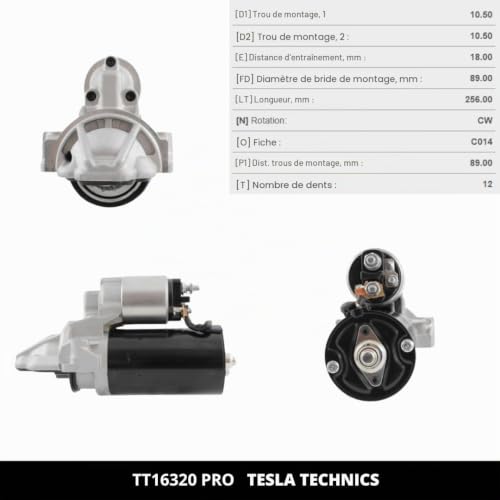 TESLA TECHNICS TT16320 PRO Démarreur pour voiture 12V, 2.00/2.20 KW. Compatible avec CITROËN, FIAT, FORD, LAND ROVER, PEUGEOT.Excellent rapport qualité-prix. Installation facile et garantie. – vue 4