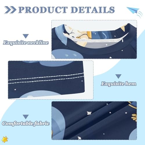 Boys Swing Shirts Astronaut Star Cartoon Lunar Rashguard Short Sleeve Kids T-Shirts Sun UPF 50+3