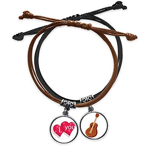 Pulsera cuerda mano cadena cuero guitarra amor San Valentín