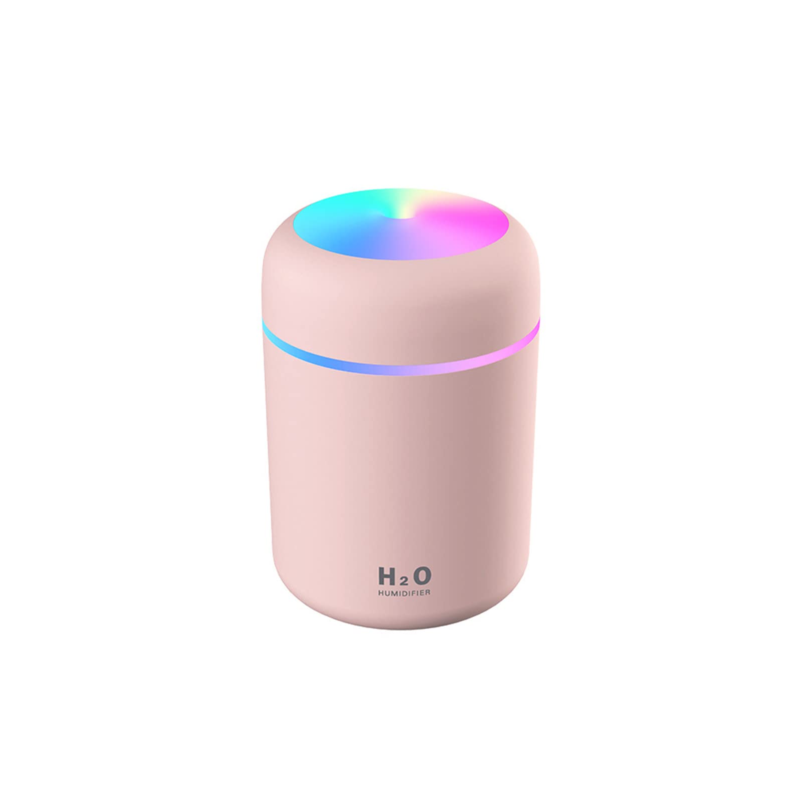 Portable Humidifier for Travel Colorful Cool Mini Humidifier USB Charging 2 Mist Modes Desktop Humidifier for Home Car Office Bedroom (Pink, 11.9cm*7.8cm*7.8cm)