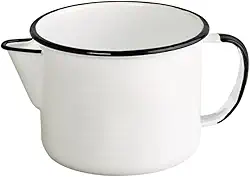 Leiteira Esmaltada, Jarra para Ferver Leite, com Bico, 1 Litro(BRANCA)