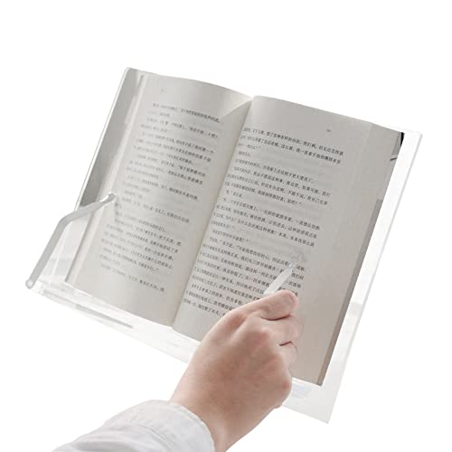 Soporte Para Libros De Cocina Porta Libros De AcríLico Para Leer Con Las Manos Libres Soporte De ExhibicióN De Libros En áNgulo Ajustable De 180 ° Con Clips De PáGina Para Recetas Cover