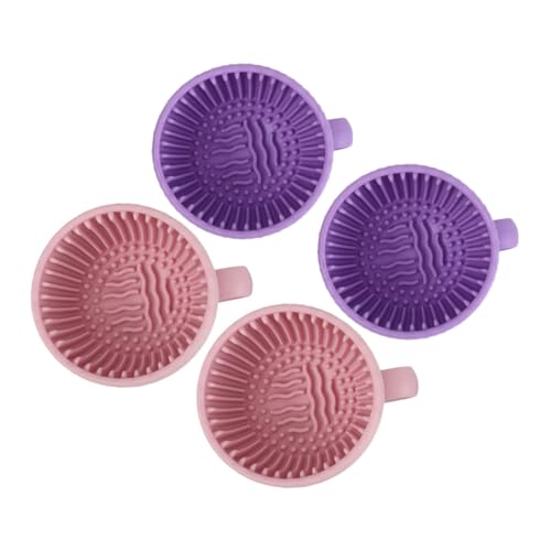 BIUDECO 4個 メイクアップブラシクリーニングボウル メイクブラシ洗浄ボウル メイクブラシクリーナー メイクブラシウォッシャーボウル メイクアップブラシクリーナー シリコン洗面器 シリカゲル