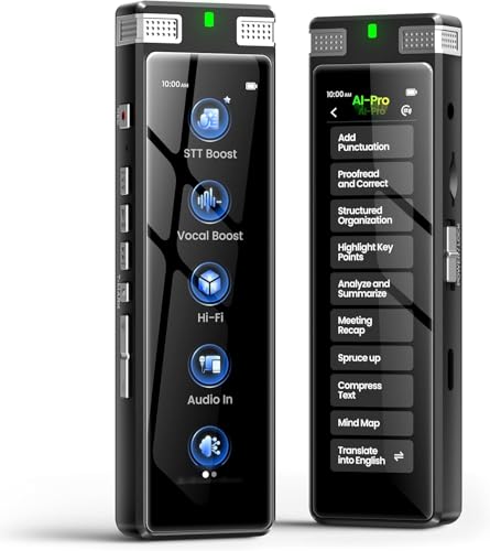 136GB AI Voice Recorder, TIMMKOO Digital Voice Recorder with Play...