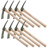 Lothee 8 Pcs Pick Mattock Hoe 14 Inch Heavy Duty Forged Garden Pick Axe with Non-Slip Handle Weeding Mattock Hoe Agriculture Hand Tools for Weeding Cultivating Camping or Prospecting
