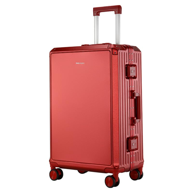 Travel Suitcase with Wheels Lightweight Luggage, Aluminum Frame Spinner Suitcase,TSA Lock Password Protection,Compression Design,Universal Wheel Carryon Checked Bag for Travel (red, 26inch)