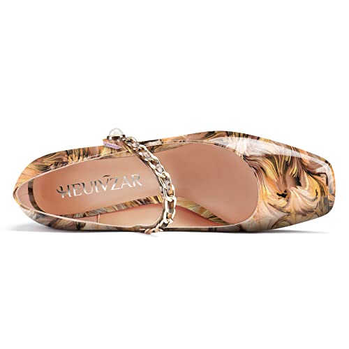 HEUIVZAR Womens Pumps Wedge Heel Mary Jane Square Toe Low Chunky Block Heel Patent Dress Shoes 2 Inch4